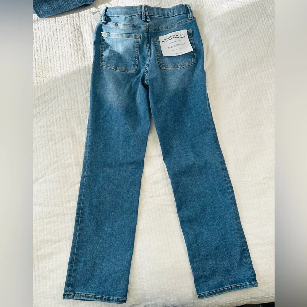 Good American Indigo 490 Pullon Straight Leg Stretch Jeans - Picture 10 of 14